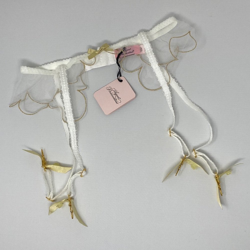 Agent Provocateur Lorna White Gold Suspender NWT